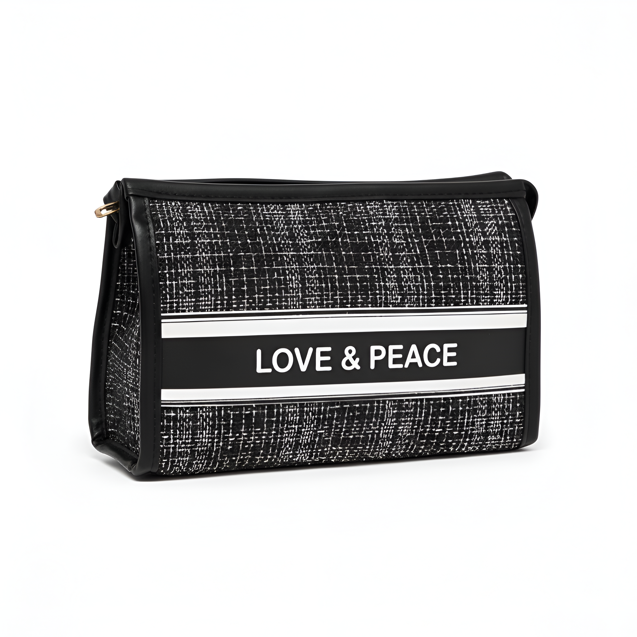 "Love & Peace" Textured Travel Pouch