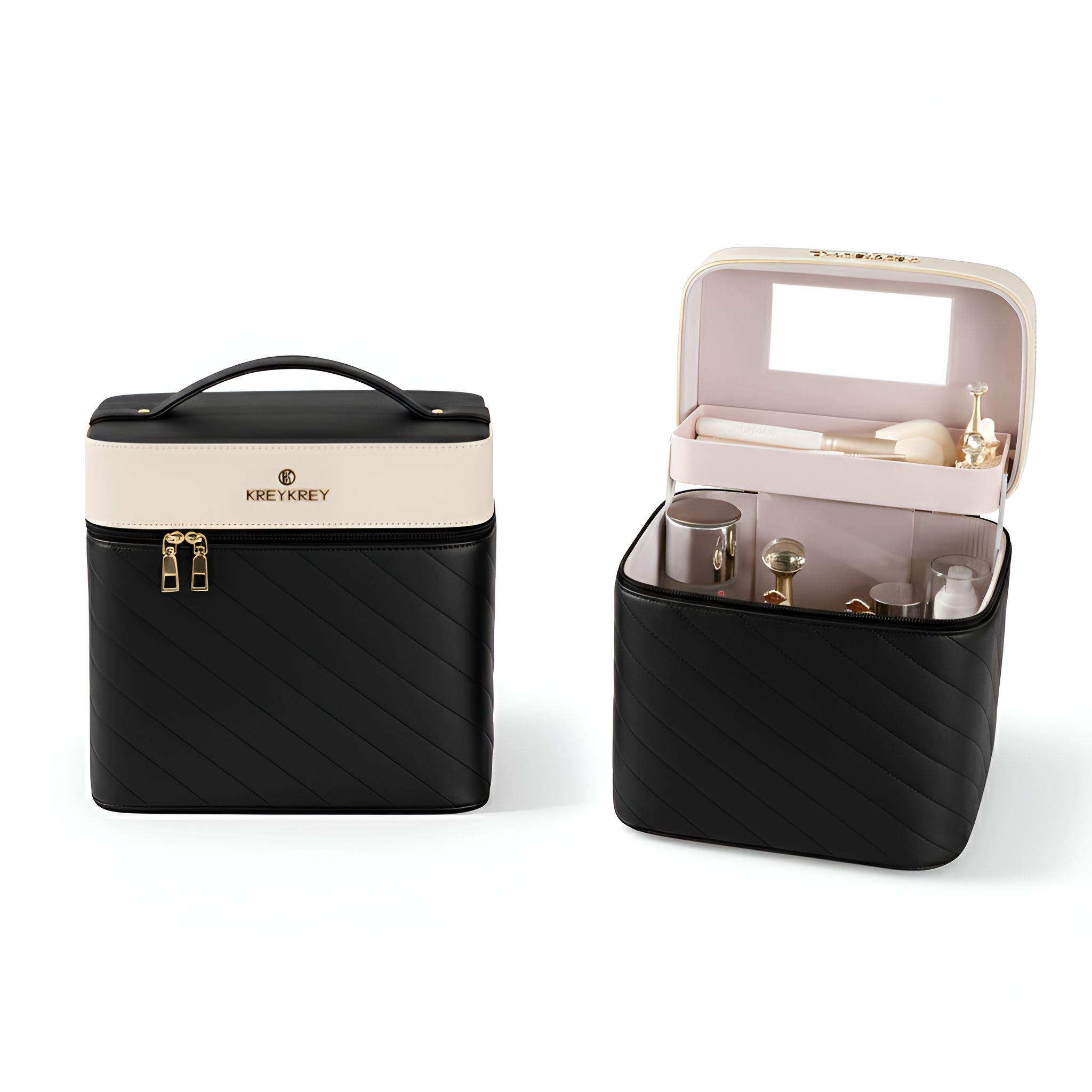 Luxe Portable Makeup Trunk & Vanity Mirror