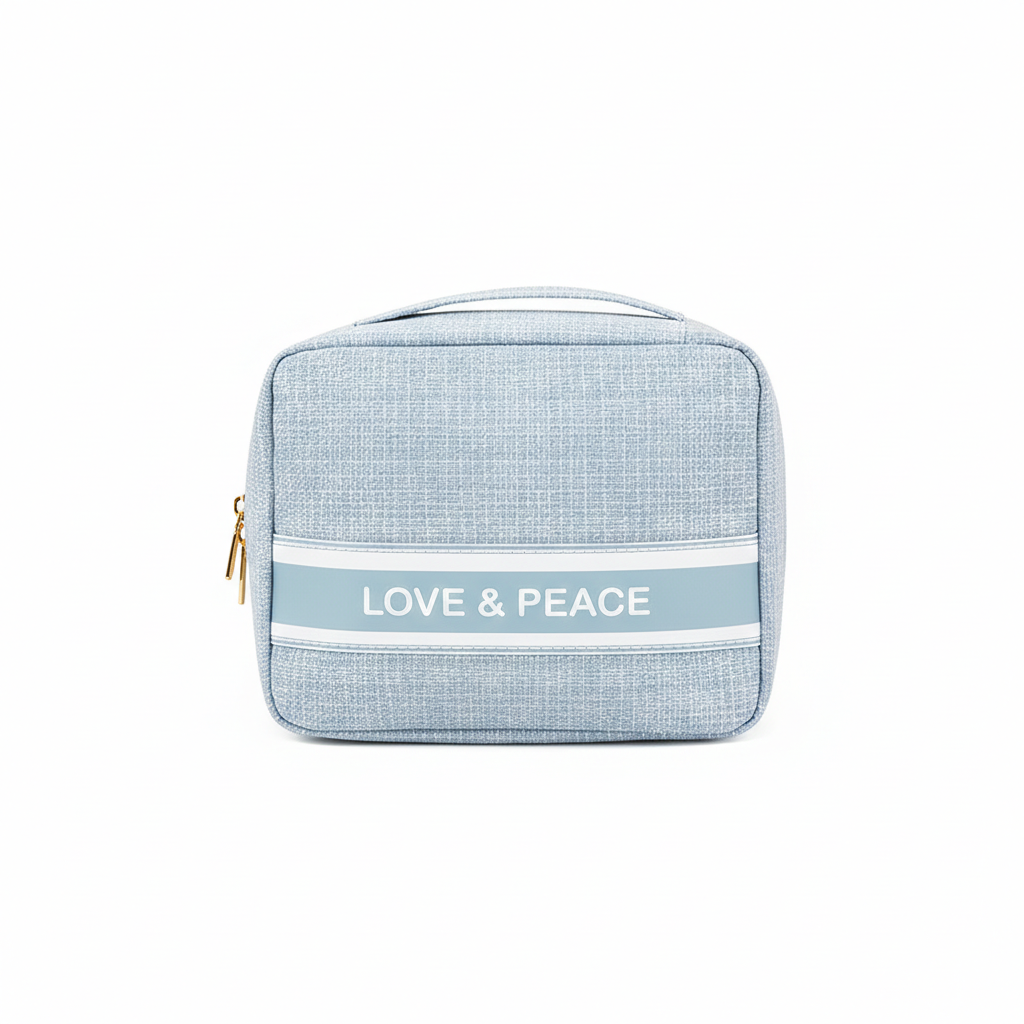 Love & Peace" Plaid Travel Case