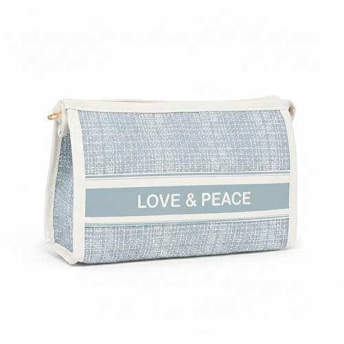 "Love & Peace" Textured Travel Pouch