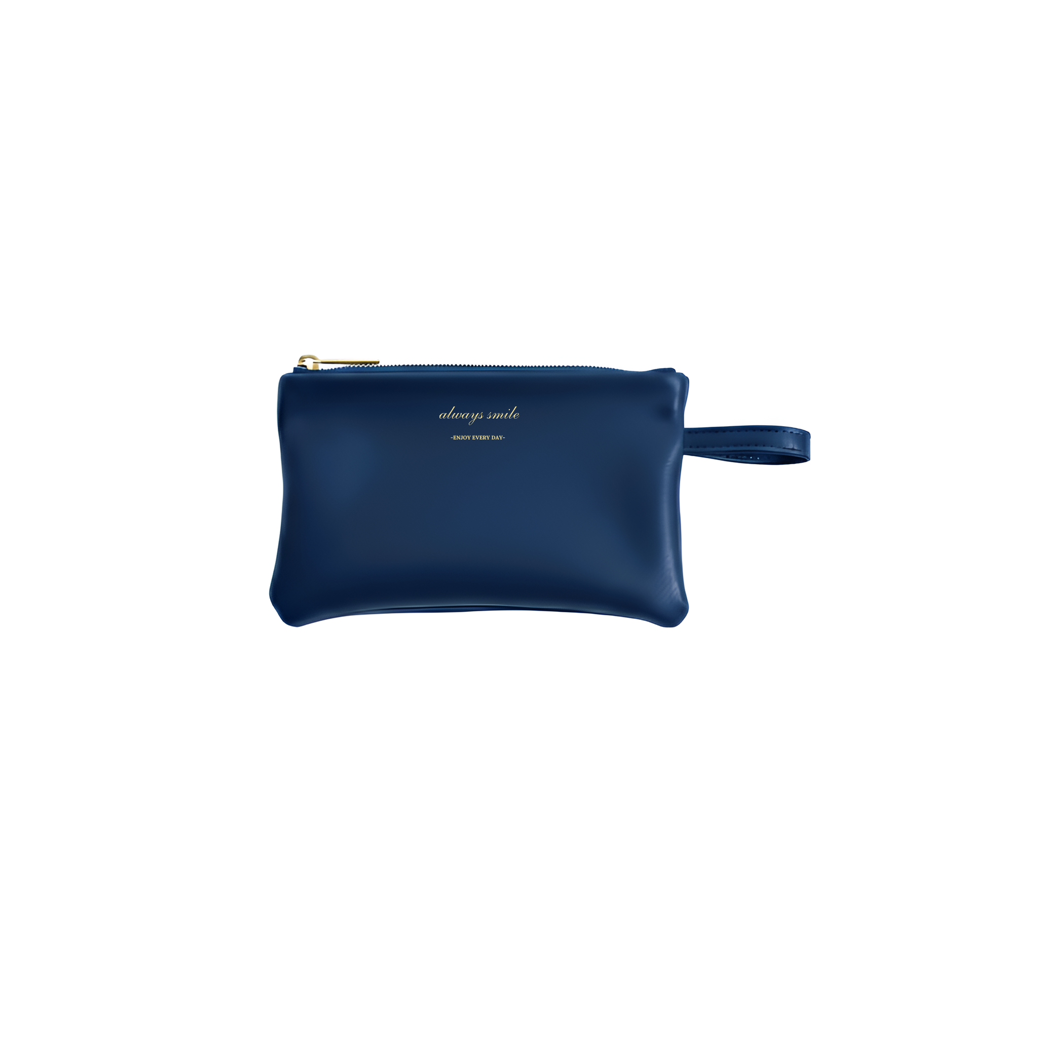 "Always Smile" Soft Leather Wristlet Pouch