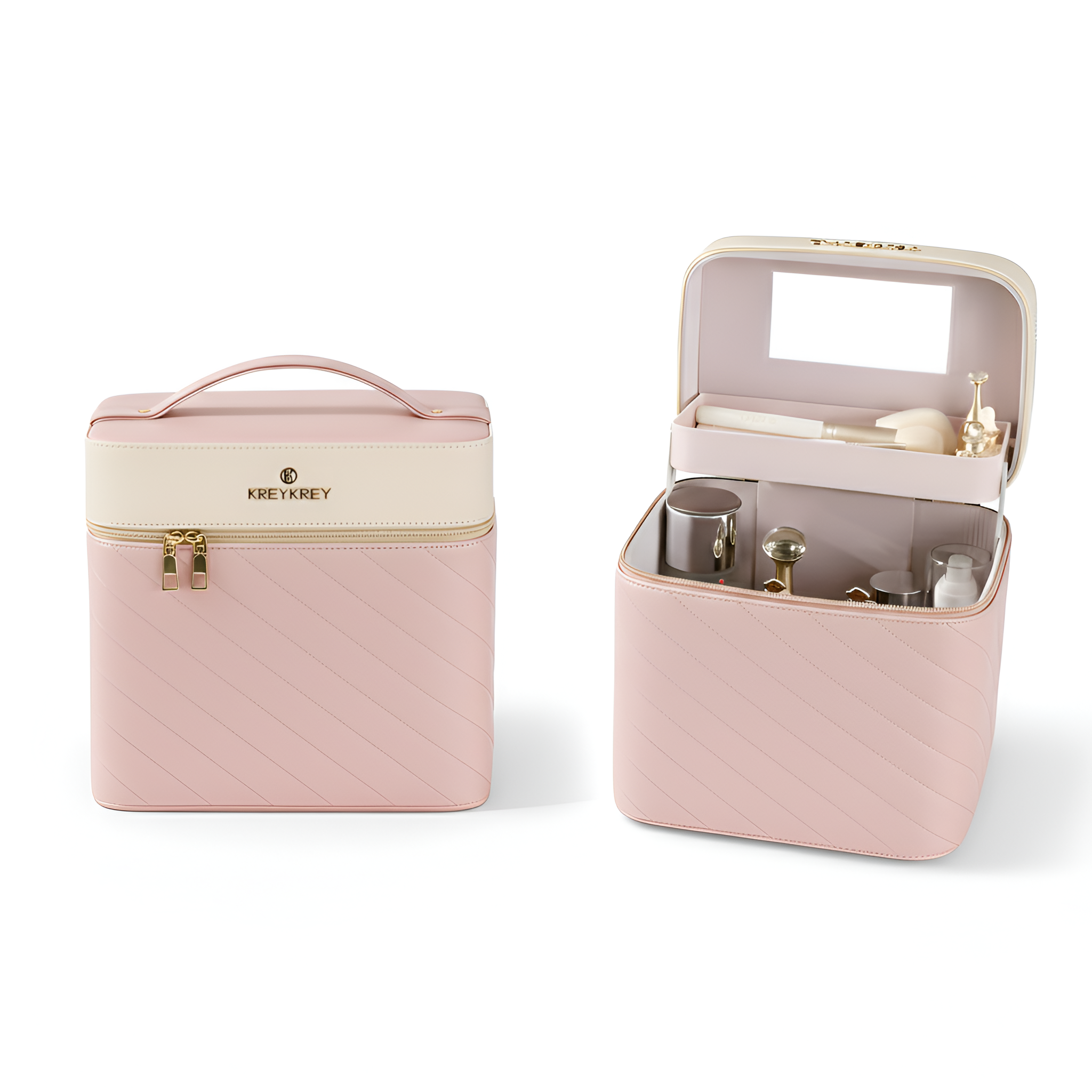 Luxe Portable Makeup Trunk & Vanity Mirror