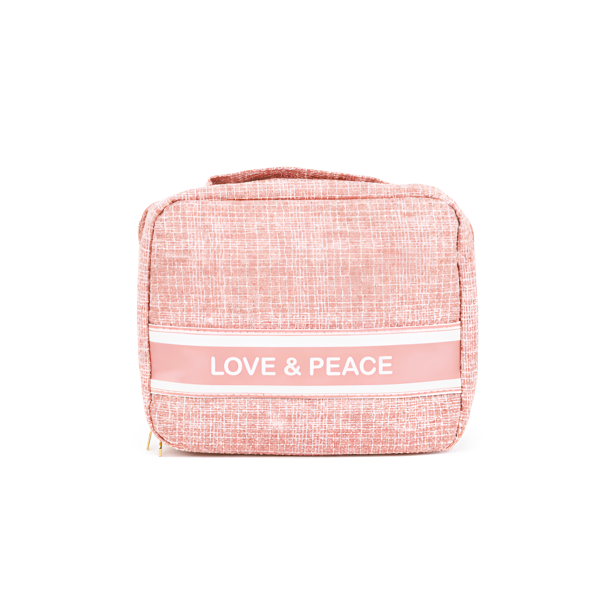 Love & Peace" Plaid Travel Case