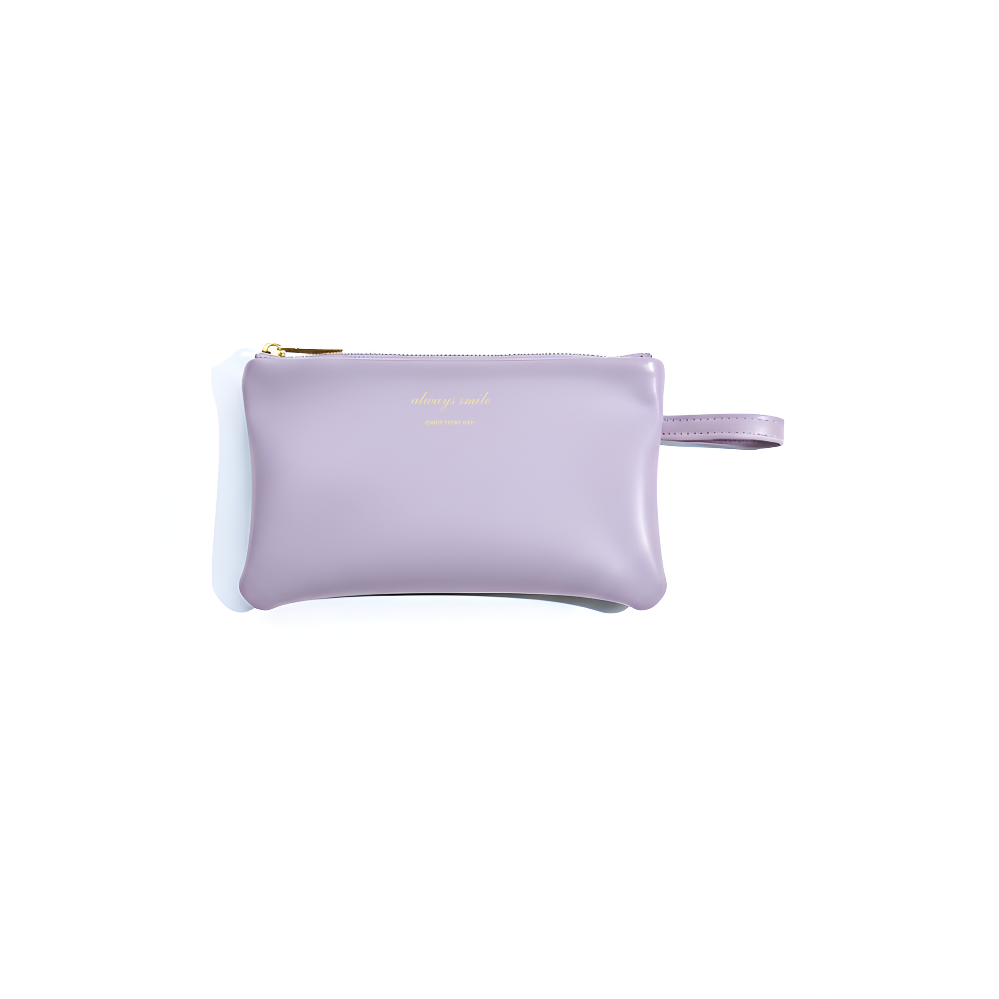 "Always Smile" Soft Leather Wristlet Pouch