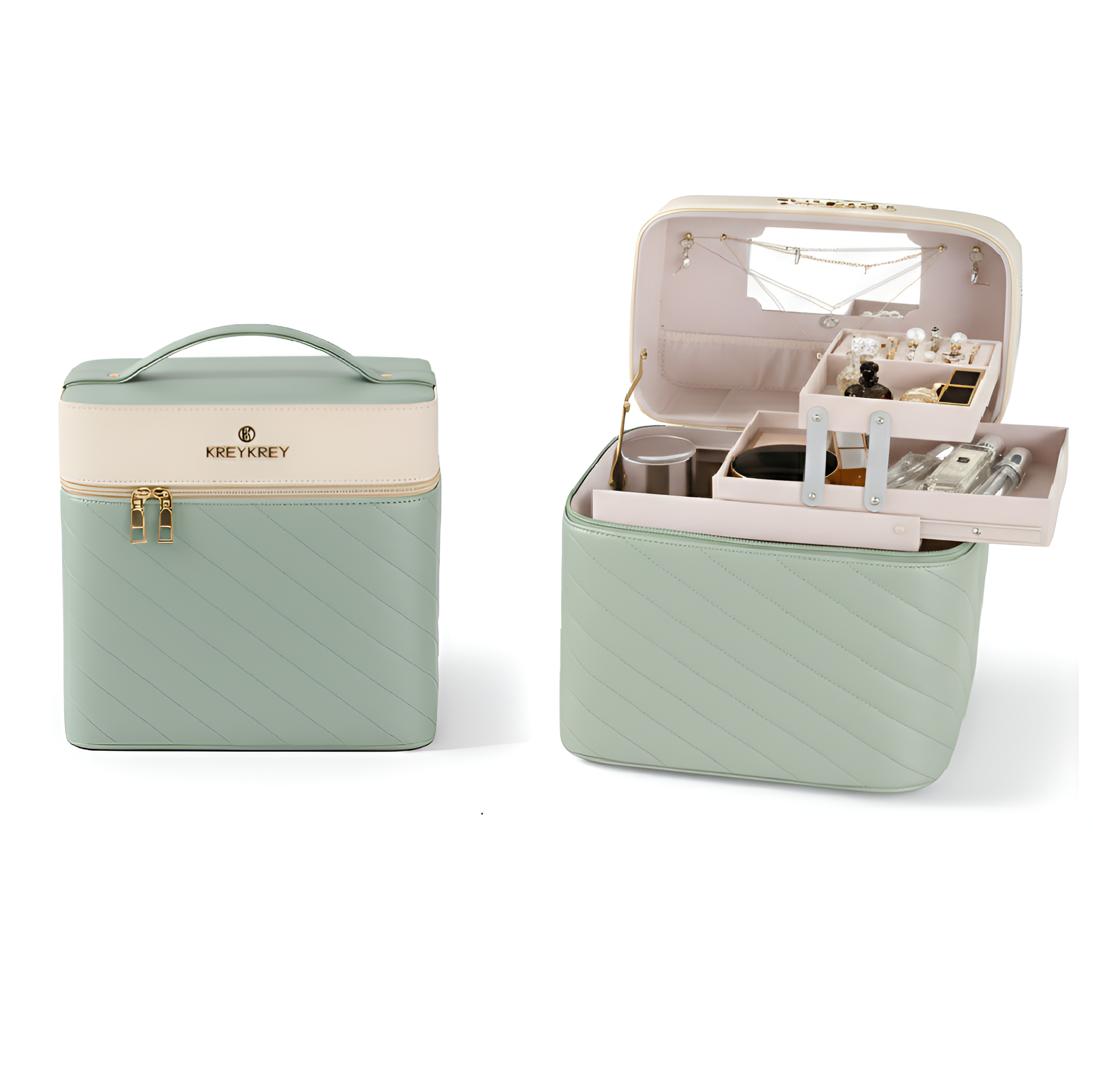 Luxe Portable Makeup Trunk & Vanity Mirror