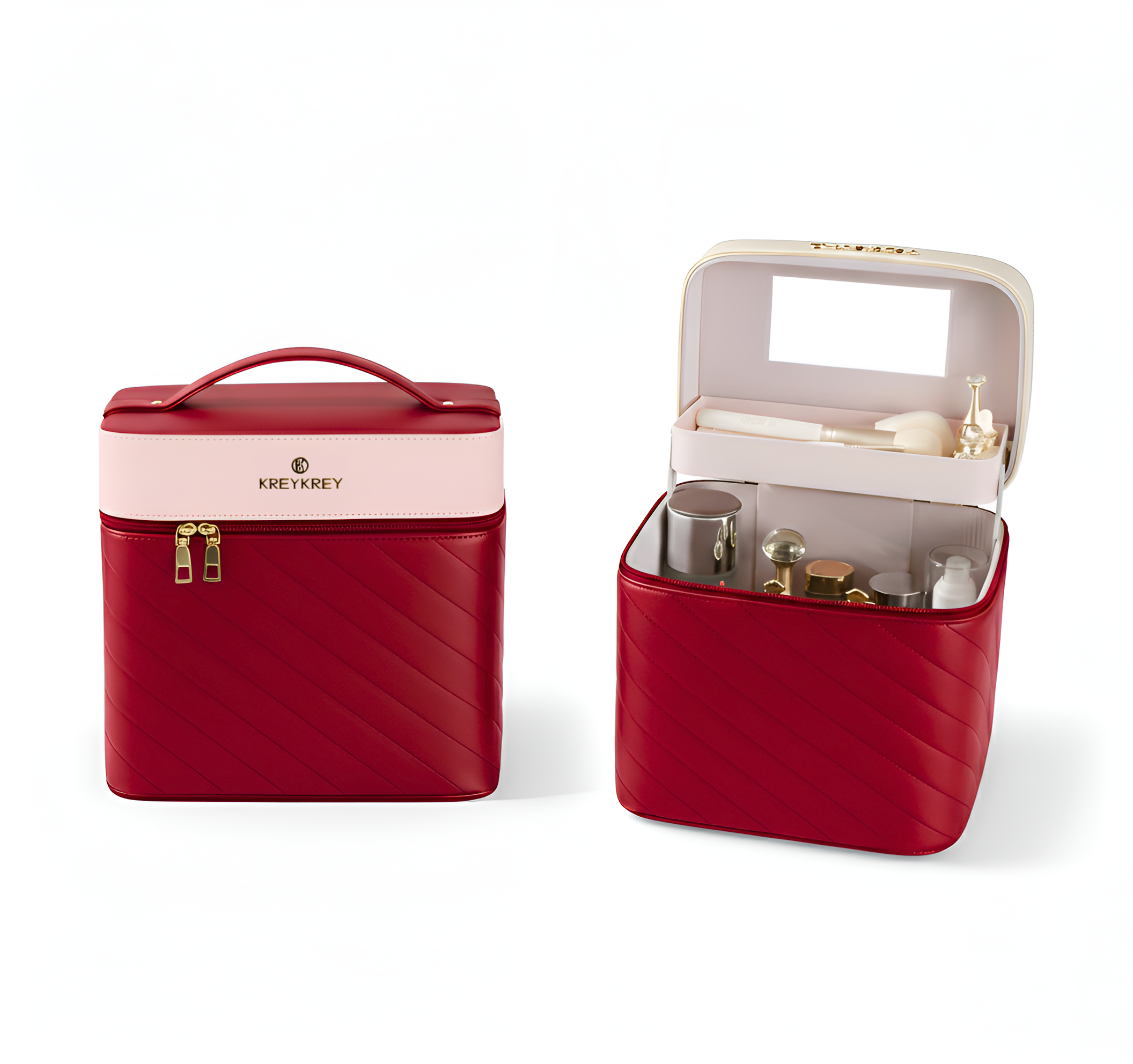 Luxe Portable Makeup Trunk & Vanity Mirror