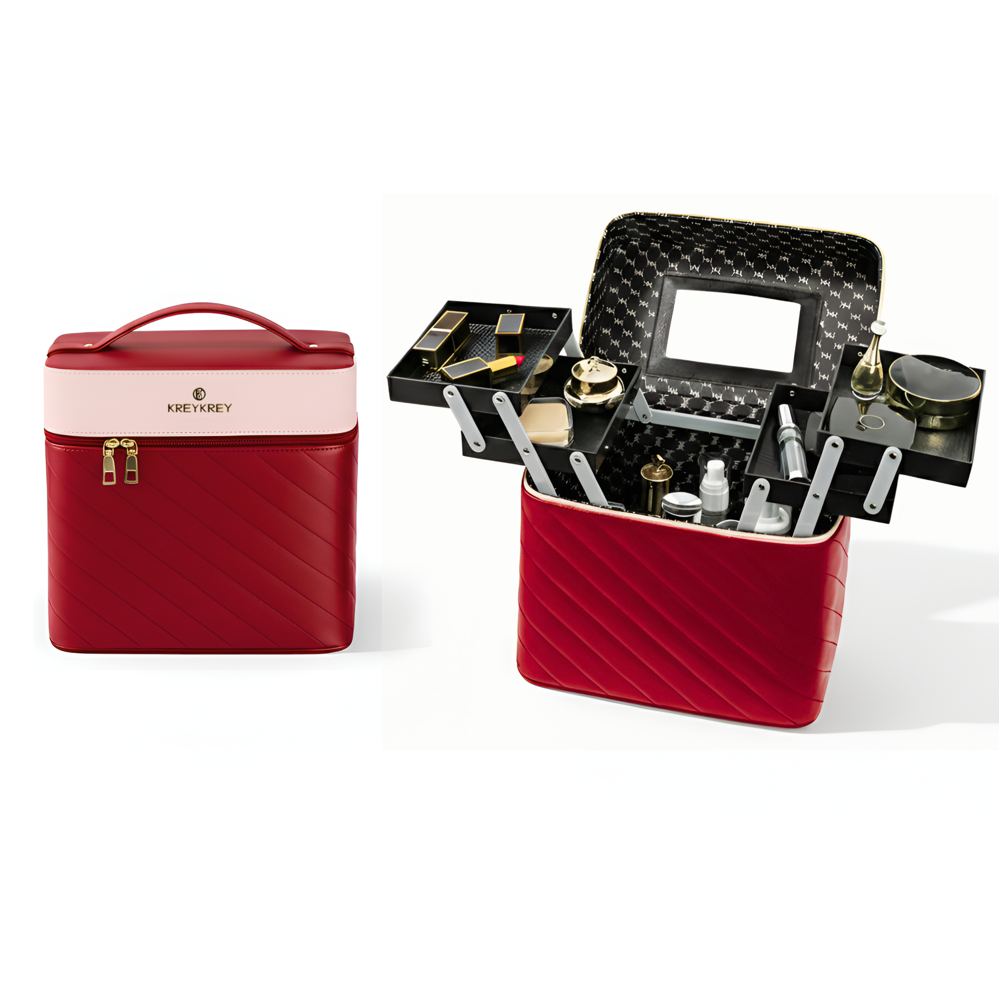 Luxe Portable Makeup Trunk & Vanity Mirror