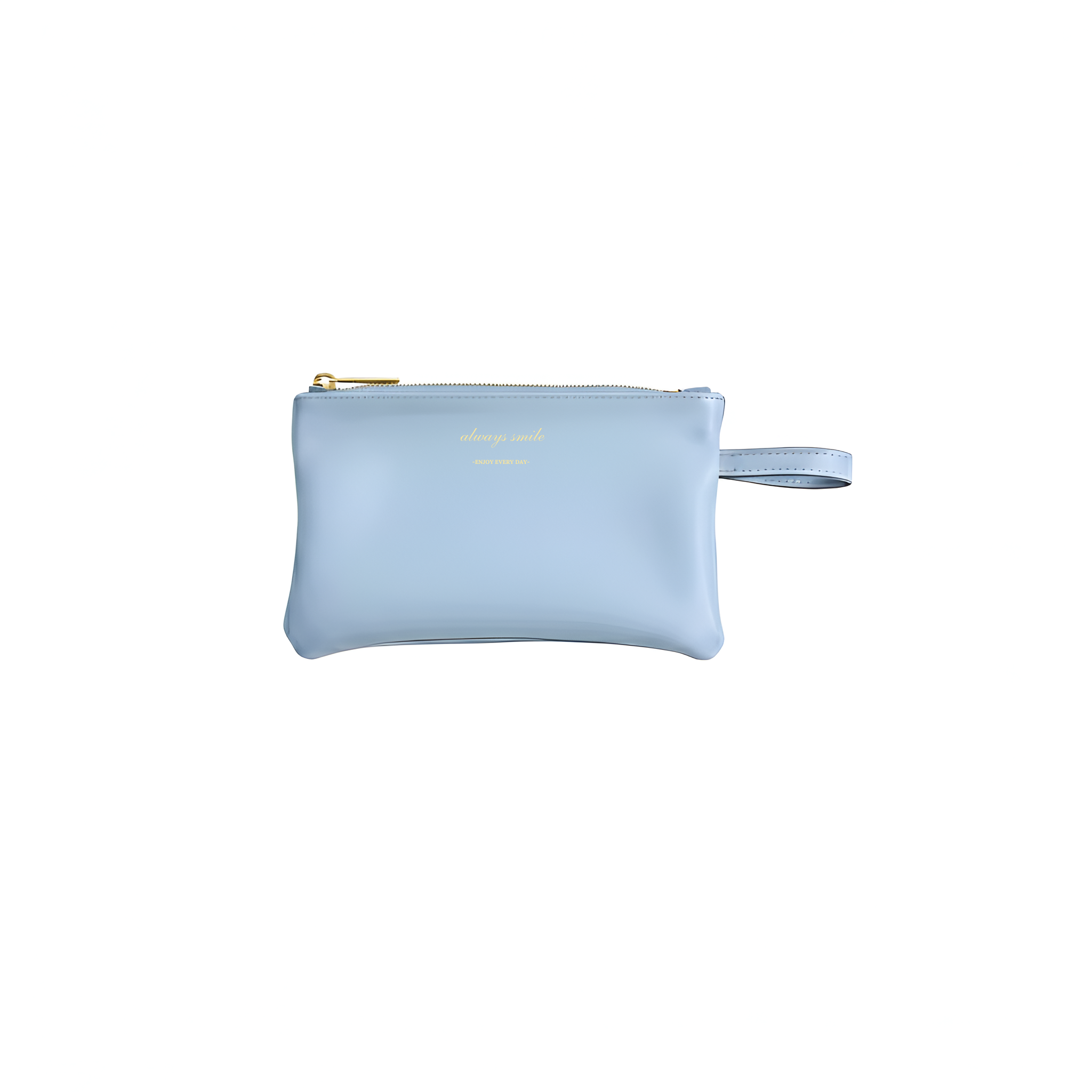 "Always Smile" Soft Leather Wristlet Pouch